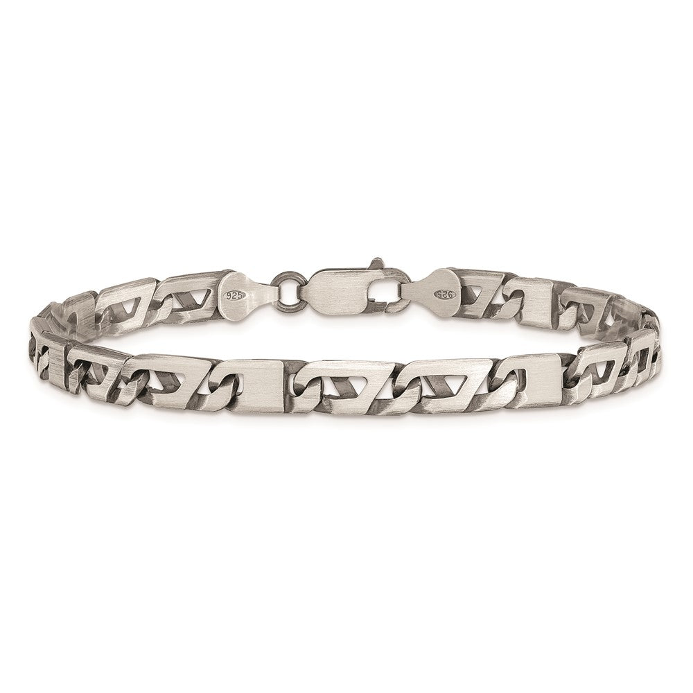 Sterlingsilber Antikisiert Gebürstet Glieder Gliederarmband