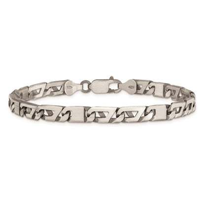 Sterlingsilber Antikisiert Gebürstet Glieder Gliederarmband