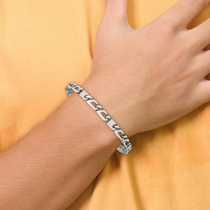 Sterlingsilber Antikisiert Gebürstet Glieder Gliederarmband
