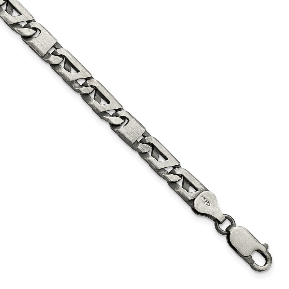 Sterlingsilber Antikisiert Gebürstet Glieder Gliederarmband