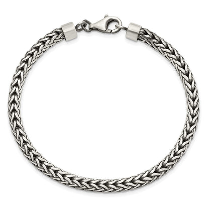 8.25 Zoll Sterlingsilber Satiniert & Antikisiert Franco Gliederarmband