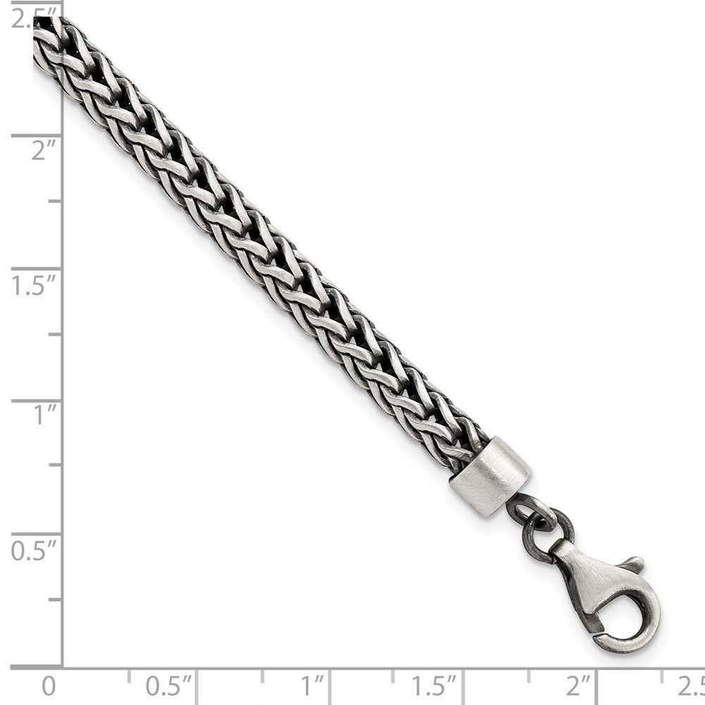 8.25 Zoll Sterlingsilber Satiniert & Antikisiert Franco Gliederarmband
