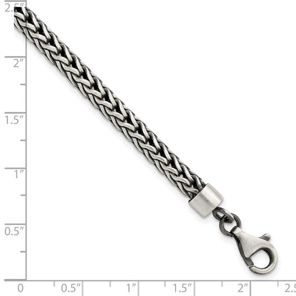 8.25 Zoll Sterlingsilber Satiniert & Antikisiert Franco Gliederarmband