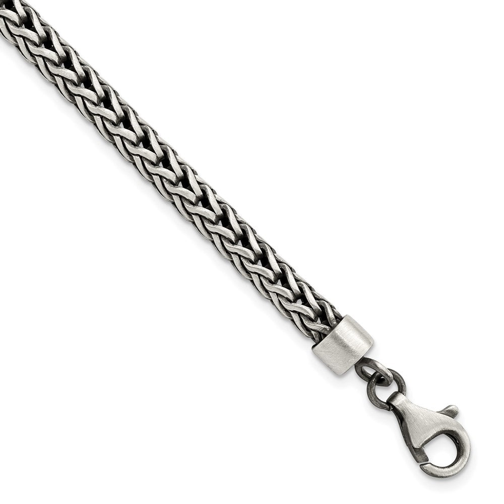 8.25 Zoll Sterlingsilber Satiniert & Antikisiert Franco Gliederarmband