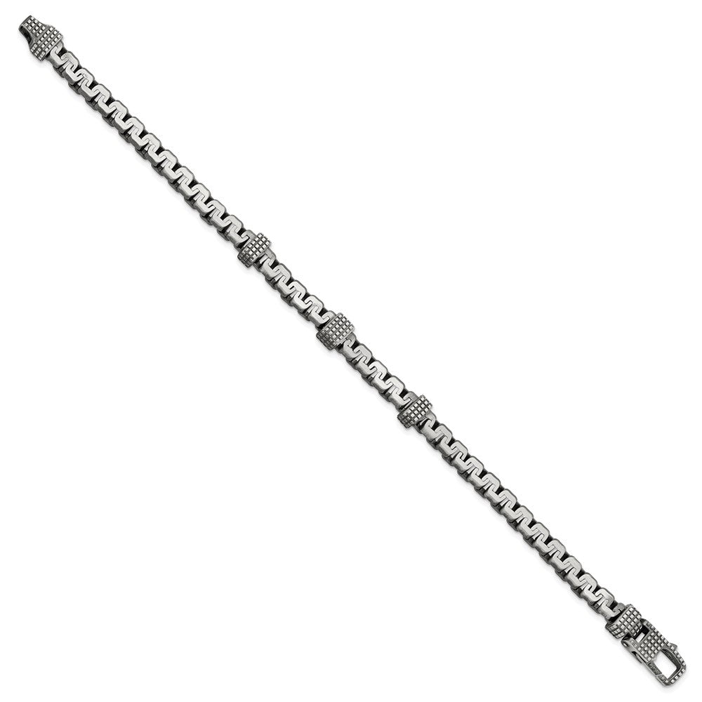 Sterlingsilber Herren Antikisiert Gebürstet Strukturiert Glieder Gliederarmband
