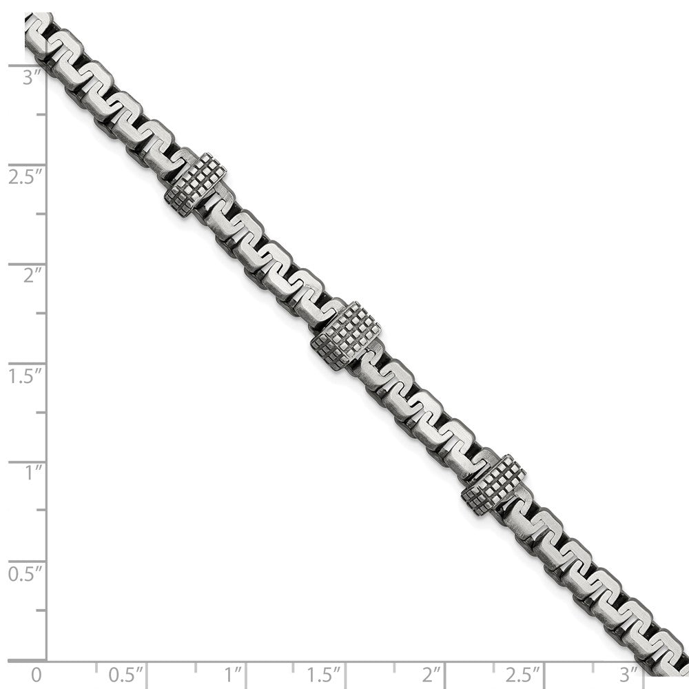 Sterlingsilber Herren Antikisiert Gebürstet Strukturiert Glieder Gliederarmband