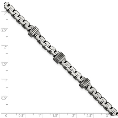 Sterlingsilber Herren Antikisiert Gebürstet Strukturiert Glieder Gliederarmband