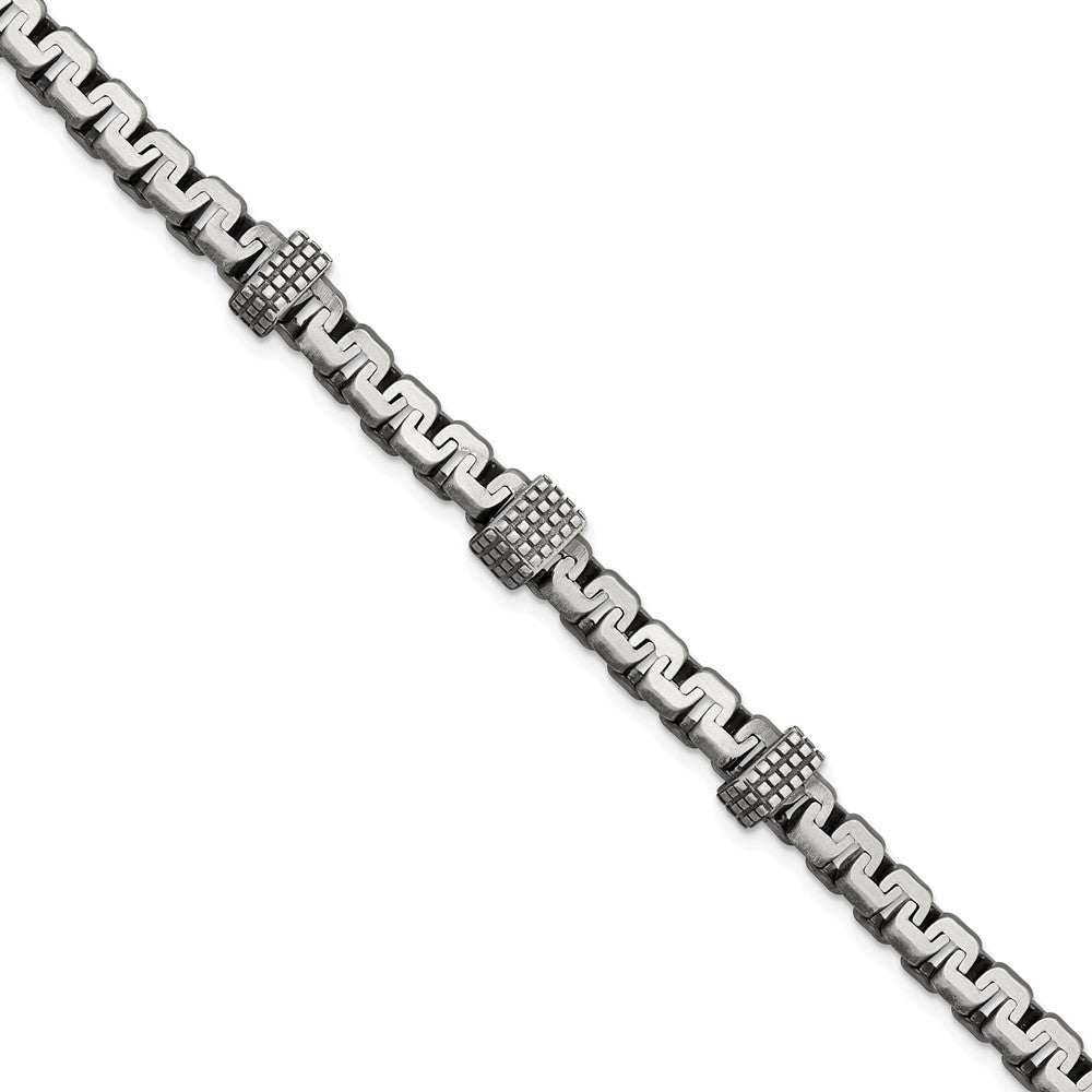 Sterlingsilber Herren Antikisiert Gebürstet Strukturiert Glieder Gliederarmband