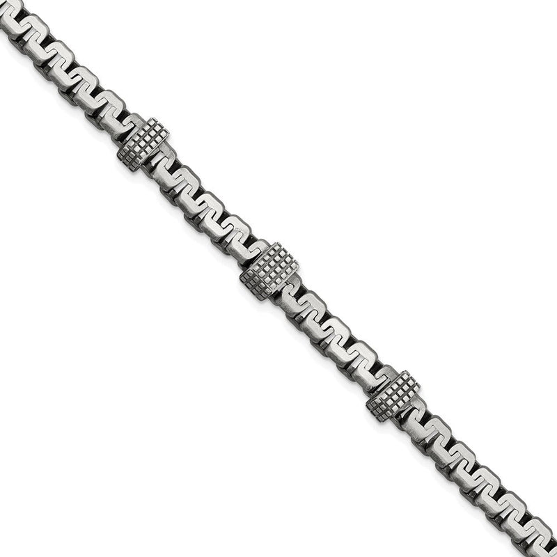 Sterlingsilber Herren Antikisiert Gebürstet Strukturiert Glieder Gliederarmband