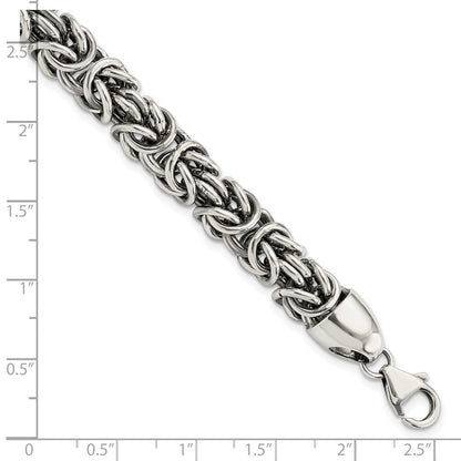 Sterlingsilber Poliert & Antikisiert Byzantiner Gliederarmband