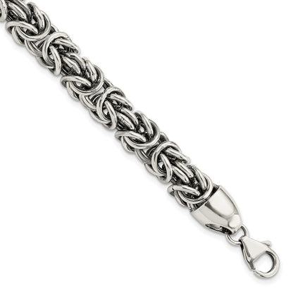 Sterlingsilber Poliert & Antikisiert Byzantiner Gliederarmband