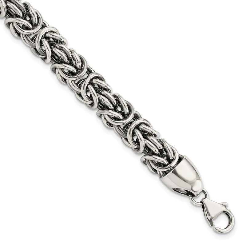 Sterlingsilber Poliert & Antikisiert Byzantiner Gliederarmband