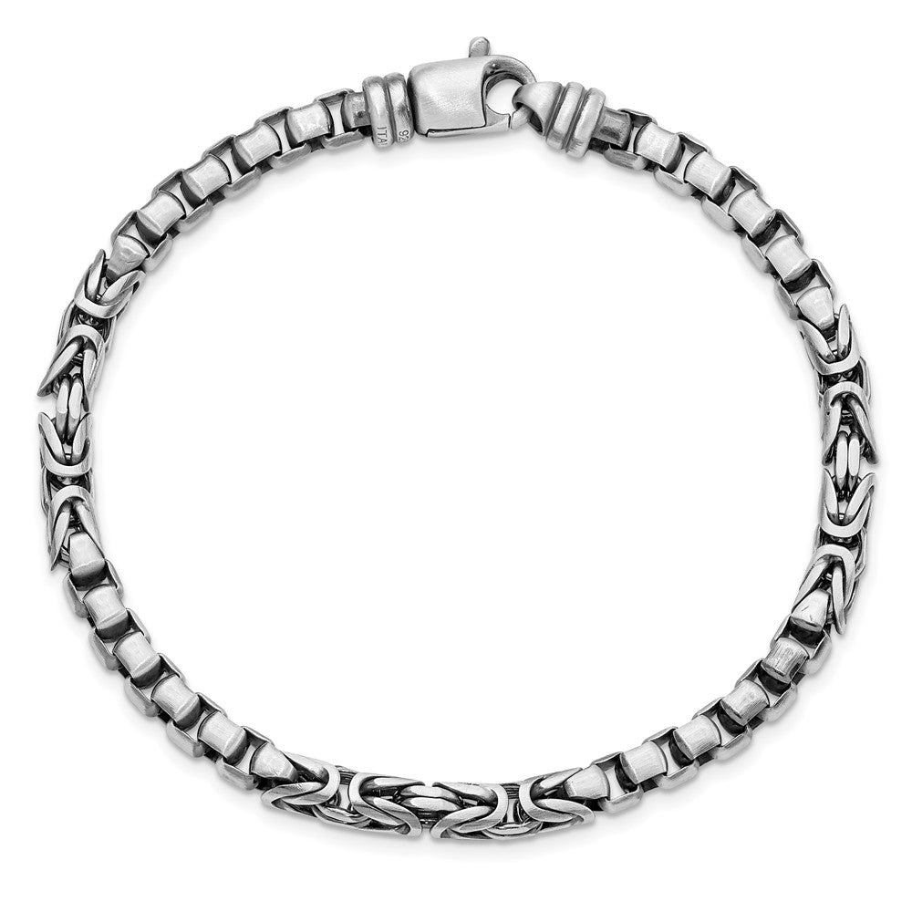 Sterlingsilber Herren Antikisiert Brush Byzantiner/box Glieder Gliederarmband