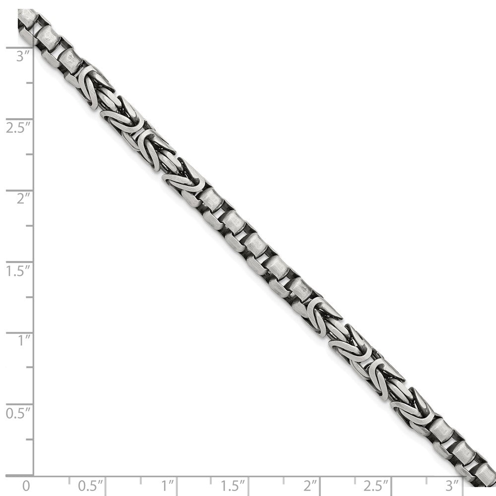 Sterlingsilber Herren Antikisiert Brush Byzantiner/box Glieder Gliederarmband