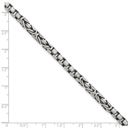 Sterlingsilber Herren Antikisiert Brush Byzantiner/box Glieder Gliederarmband