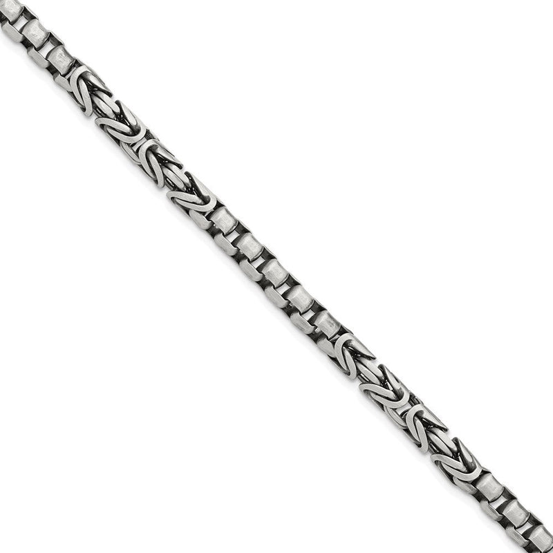 Sterlingsilber Herren Antikisiert Brush Byzantiner/box Glieder Gliederarmband