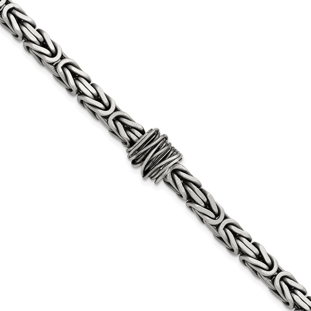 Sterlingsilber Herren Antikisiert Gebürstet Quadratisch Byzantiner Gliederarmband