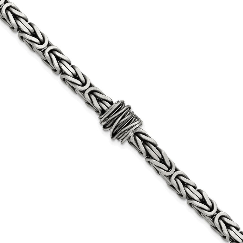 Sterlingsilber Herren Antikisiert Gebürstet Quadratisch Byzantiner Gliederarmband
