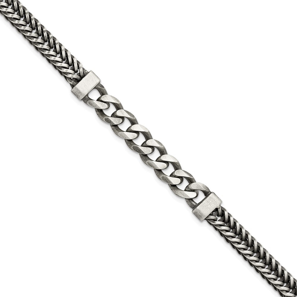 Sterlingsilber Gebürstet Antikisiert Weizen & Panzer Gliederarmband
