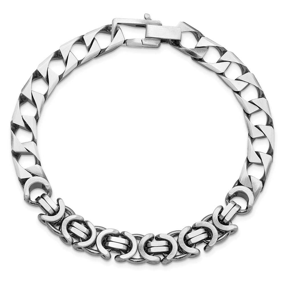 Sterlingsilber Herren Antikisiert Gebürstet Panzer/circles Gliederarmband