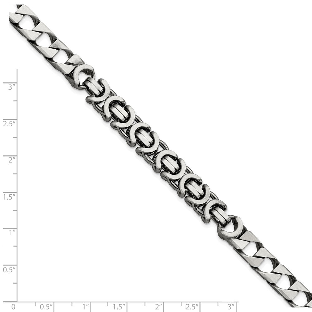 Sterlingsilber Herren Antikisiert Gebürstet Panzer/circles Gliederarmband