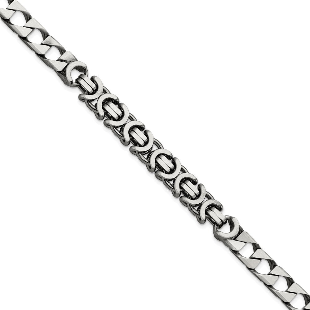 Sterlingsilber Herren Antikisiert Gebürstet Panzer/circles Gliederarmband