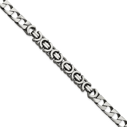 Sterlingsilber Herren Antikisiert Gebürstet Panzer/circles Gliederarmband