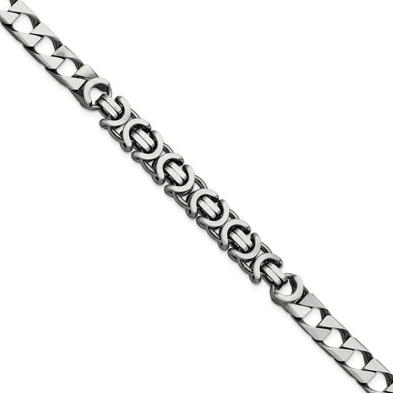 Sterlingsilber Herren Antikisiert Gebürstet Panzer/circles Gliederarmband