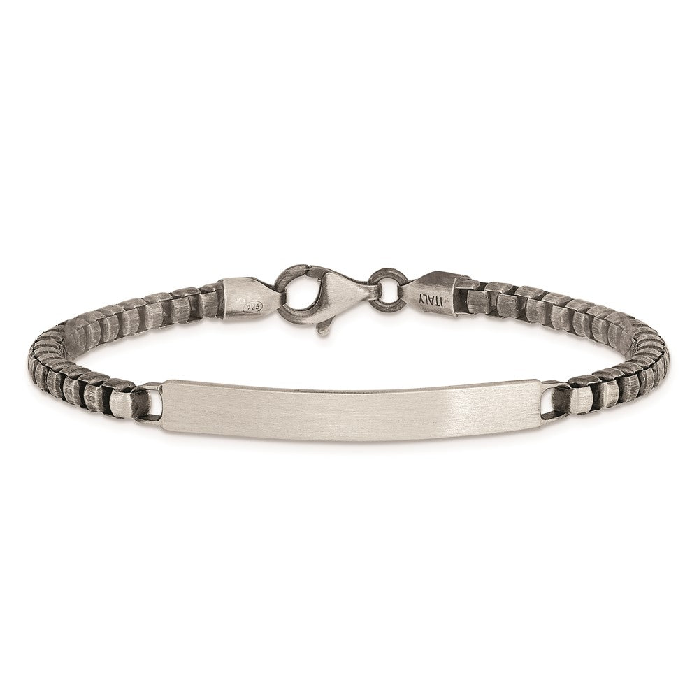 8 Zoll Sterlingsilber Antikisiert Gebürstet Id Venezianer Armband