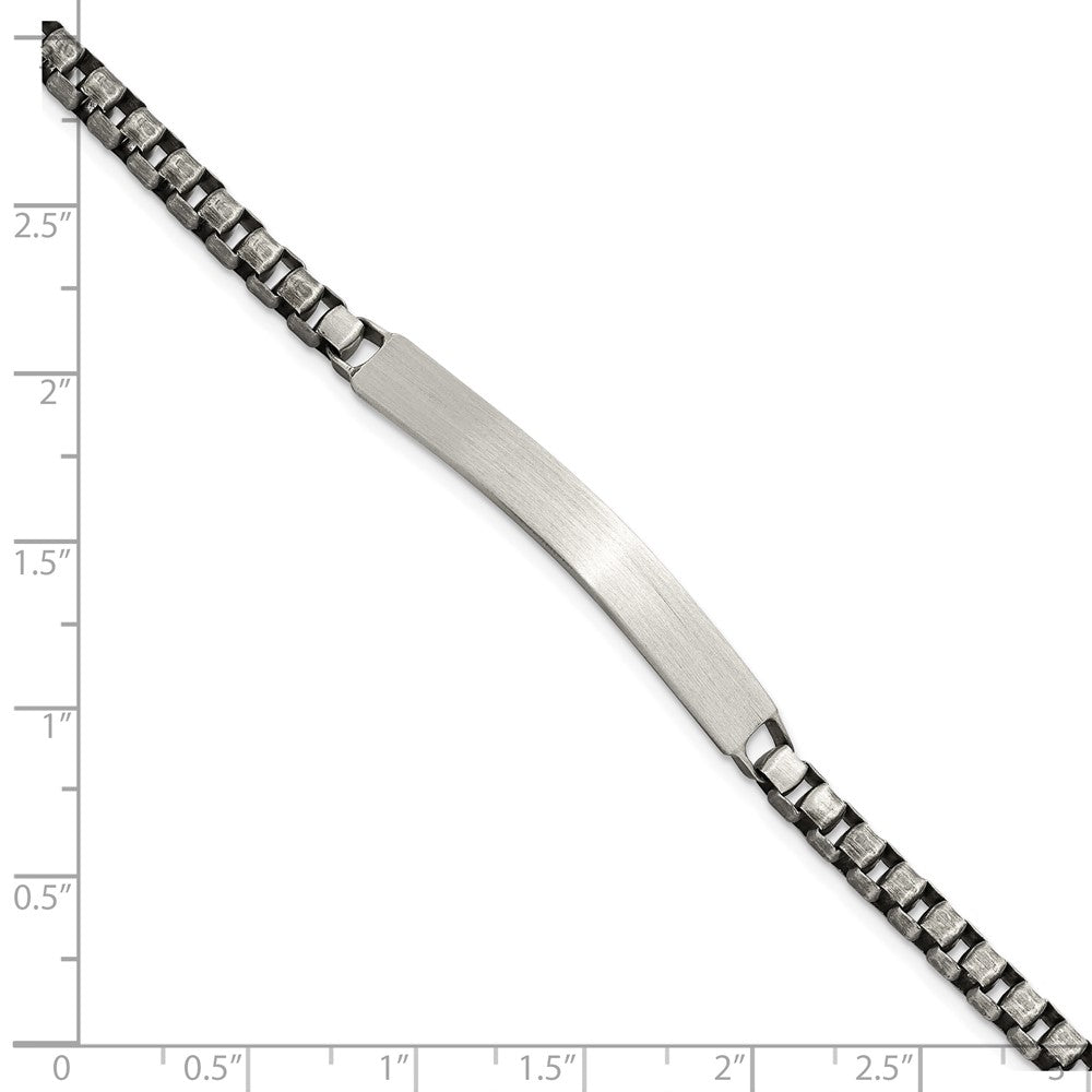 8 Zoll Sterlingsilber Antikisiert Gebürstet Id Venezianer Armband