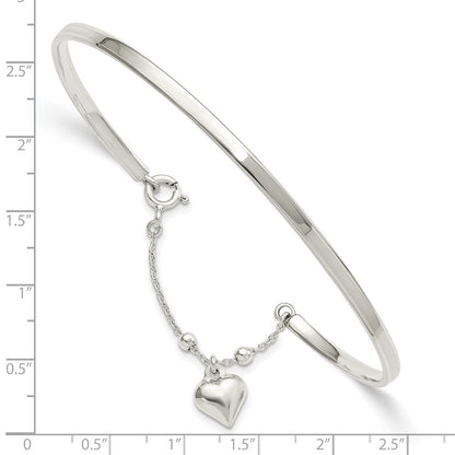 Sterlingsilber Gewölbt Herz Armreif Fußkettchen