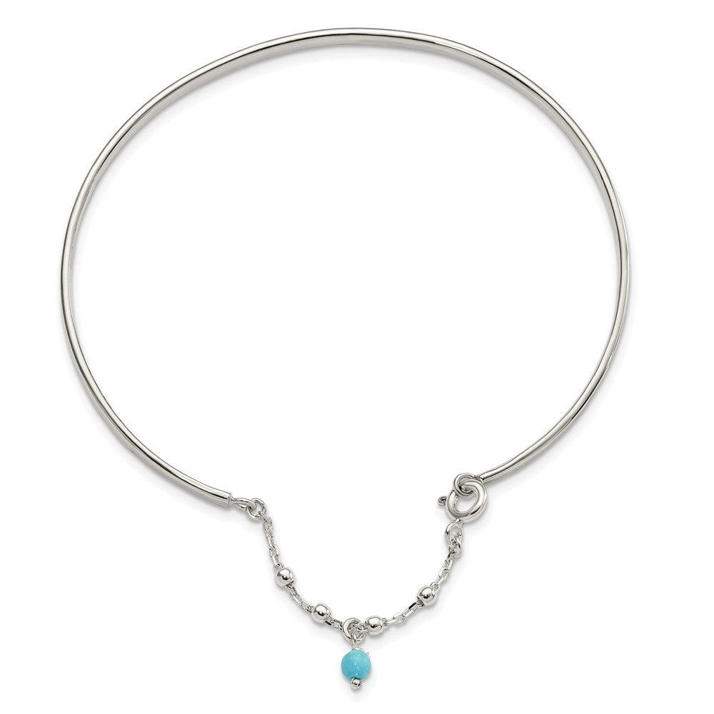 Sterlingsilber Türkis Perle Armreif Fußkettchen