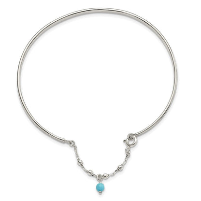 Sterlingsilber Türkis Perle Armreif Fußkettchen
