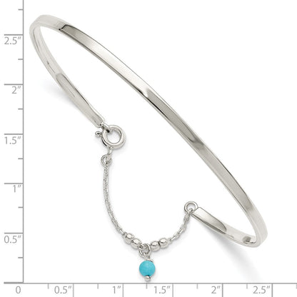 Sterlingsilber Türkis Perle Armreif Fußkettchen