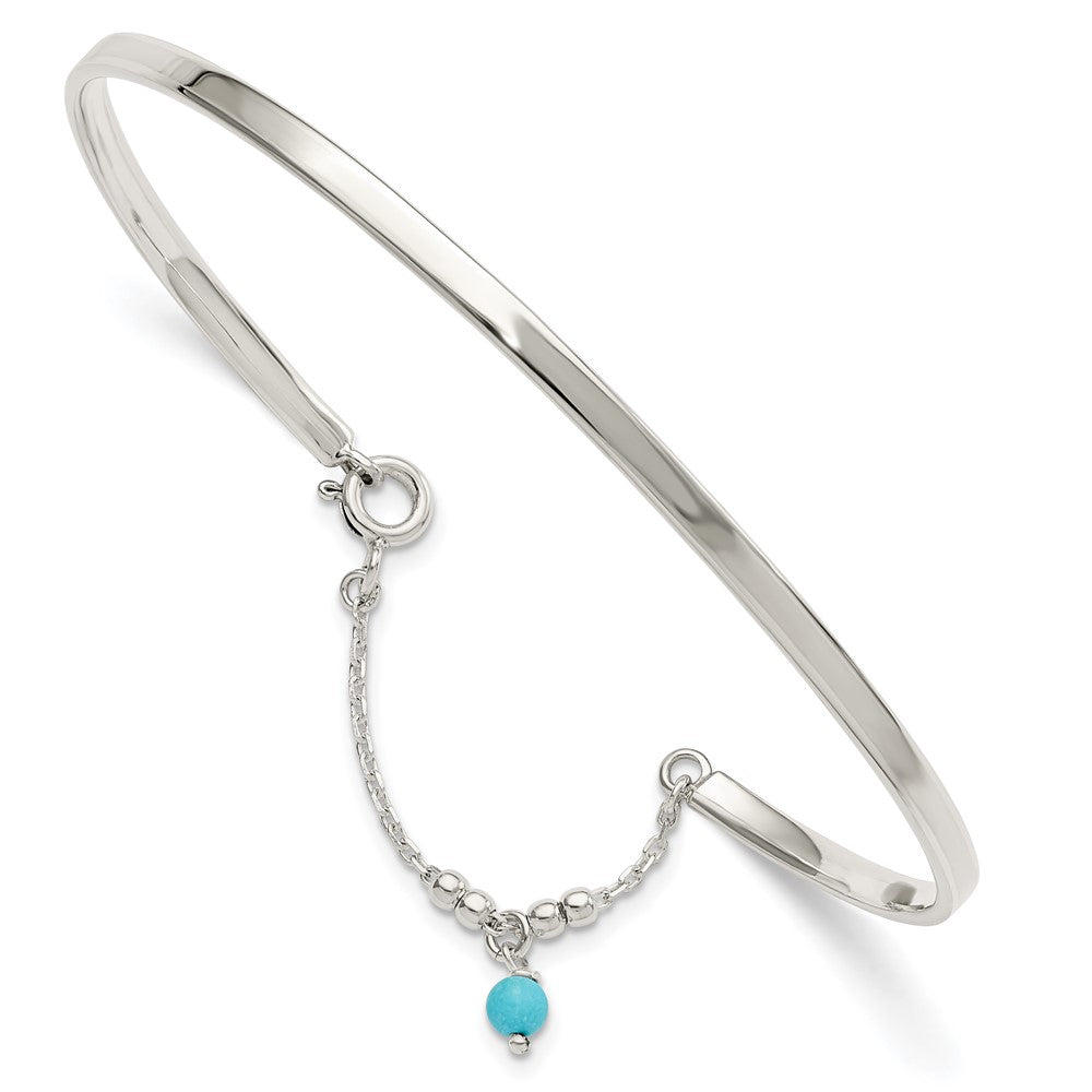 Sterlingsilber Türkis Perle Armreif Fußkettchen