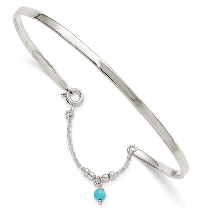 Sterlingsilber Türkis Perle Armreif Fußkettchen