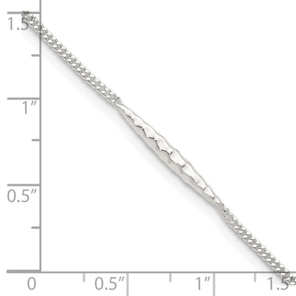 Sterlingsilber 9 Zoll Plus 1 in Verlängerung. Strukturiert Stab Fußkettchen