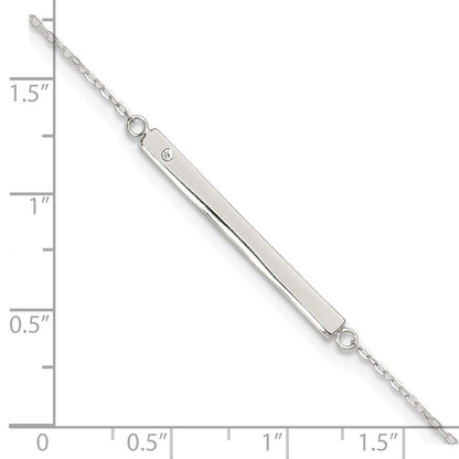 Sterlingsilber Poliert Kristall Stab 9 Zoll Plus 1 Zoll Verlängerung Fußkettchen