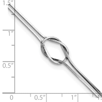 Sterlingsilber Rhodiniert Fantasie Loop 9 Zoll Plus 1 Zoll Verlängerung Fußkettchen
