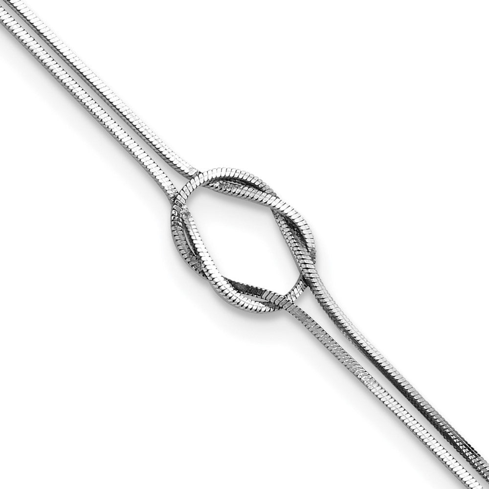 Sterlingsilber Rhodiniert Fantasie Loop 9 Zoll Plus 1 Zoll Verlängerung Fußkettchen