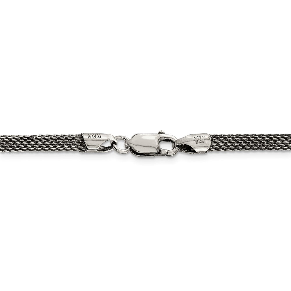 Sterlingsilber 4mm Fantasie Antikisiert Netz Halskette