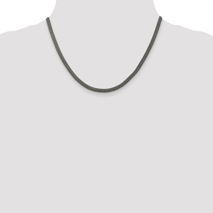 Sterlingsilber 4mm Fantasie Antikisiert Netz Halskette