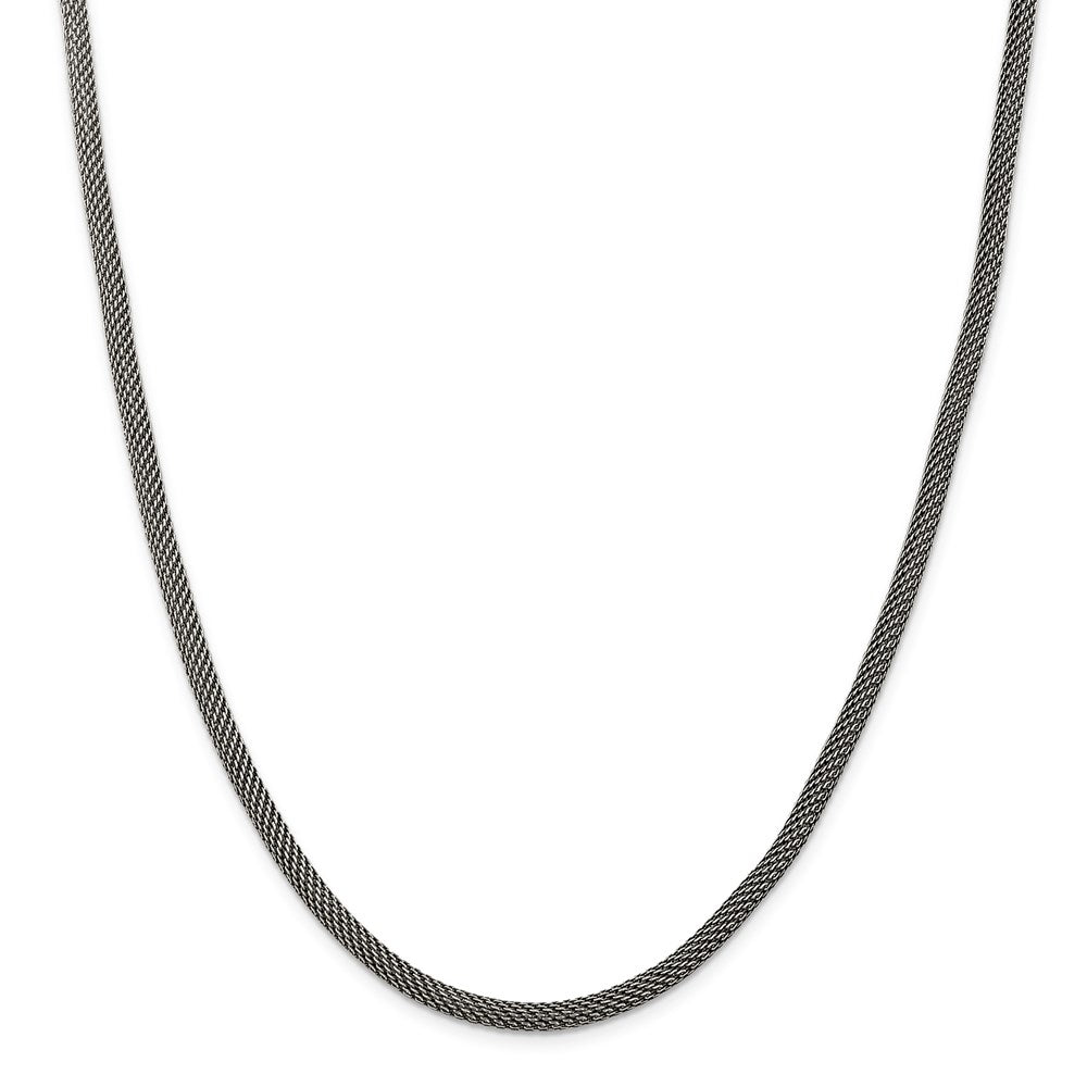 Sterlingsilber 4mm Fantasie Antikisiert Netz Halskette