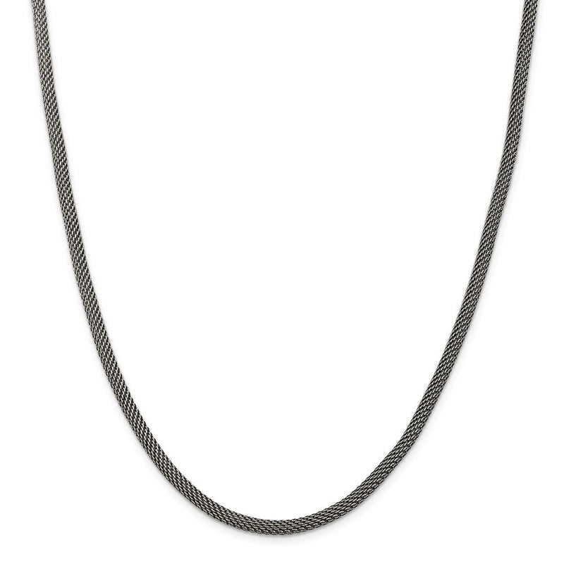 Sterlingsilber 4mm Fantasie Antikisiert Netz Halskette