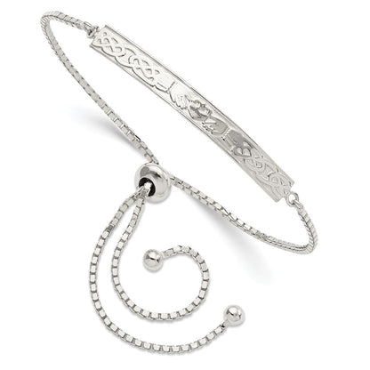 Sterlingsilber Rhodiniert Claddagh Verstellbar Armband