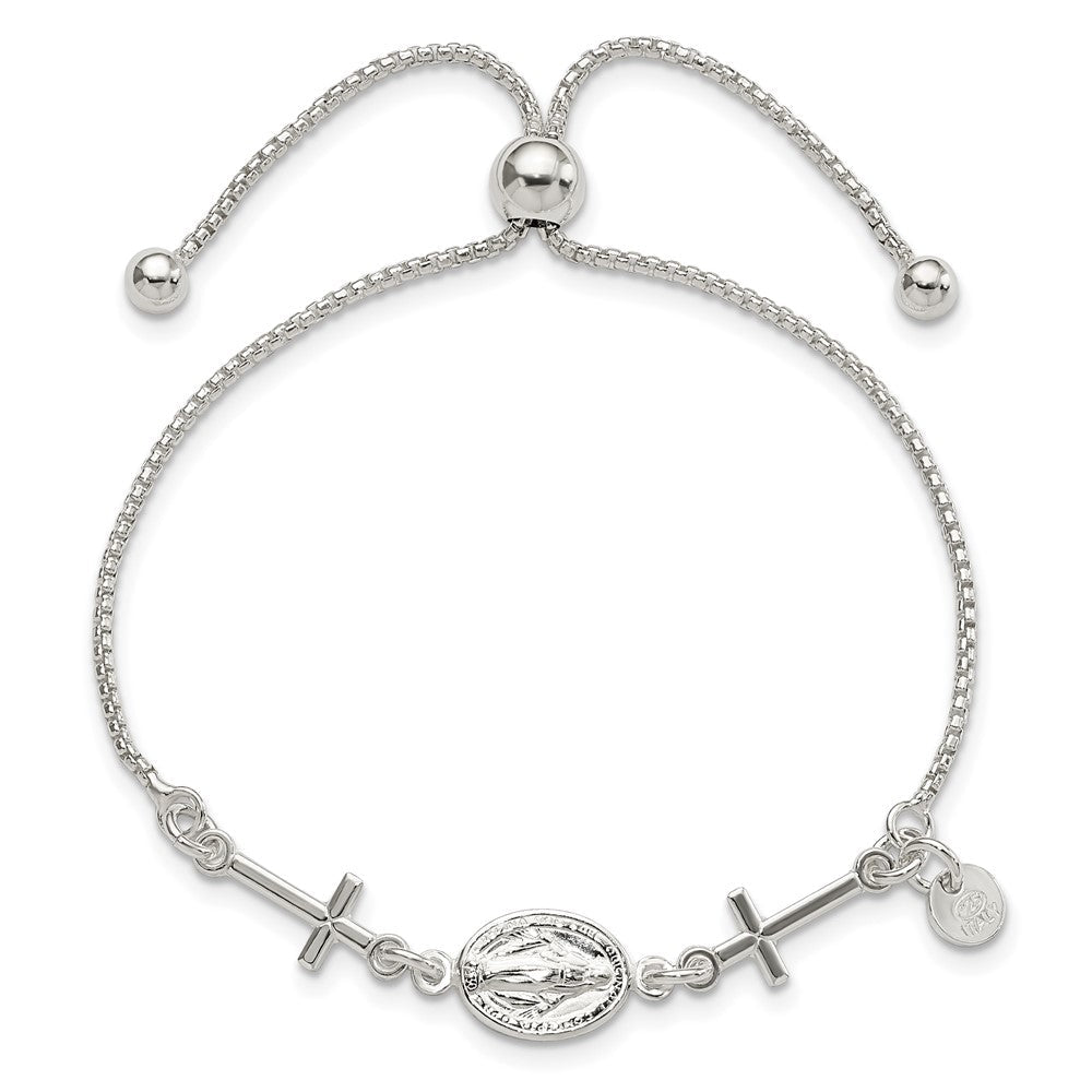 Sterlingsilber Wundertätig & Crosses Verstellbar Armband