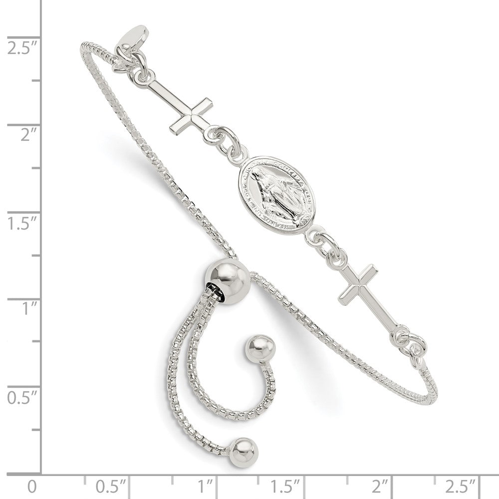 Sterlingsilber Wundertätig & Crosses Verstellbar Armband