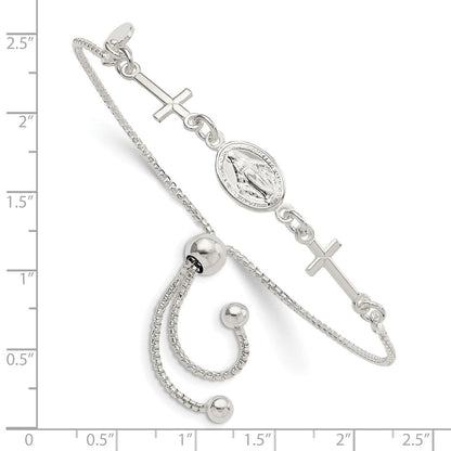 Sterlingsilber Wundertätig & Crosses Verstellbar Armband