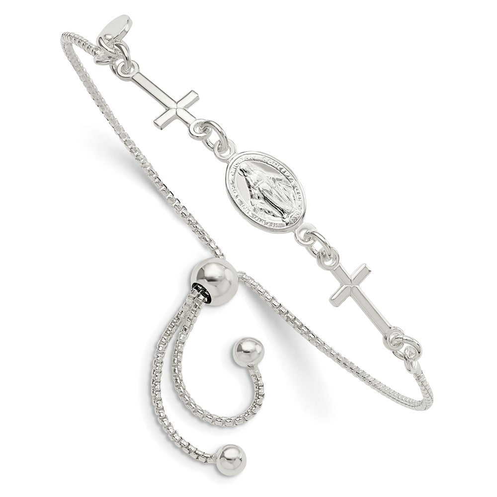 Sterlingsilber Wundertätig & Crosses Verstellbar Armband