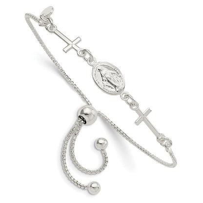 Sterlingsilber Wundertätig & Crosses Verstellbar Armband